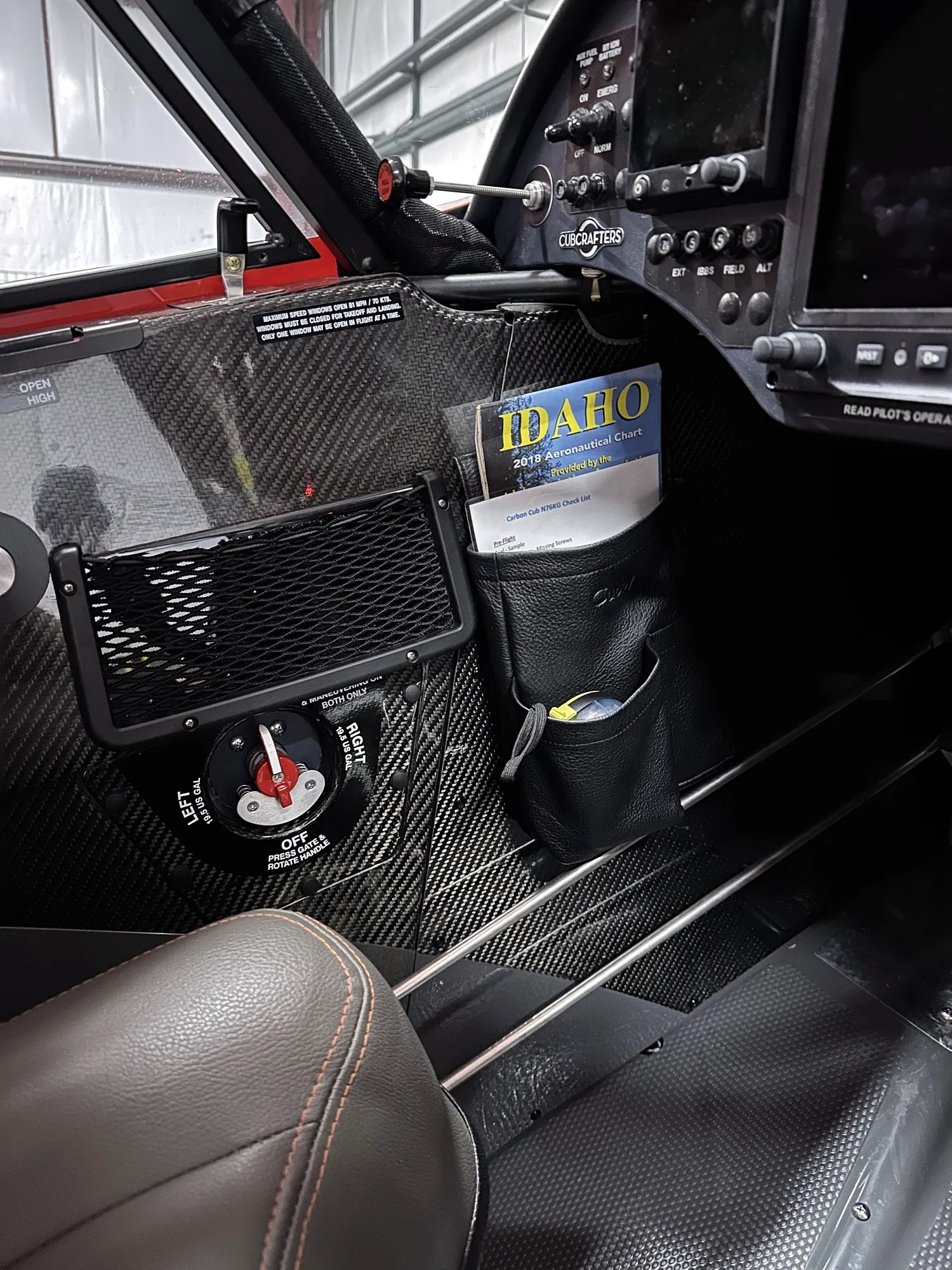 The Cubby mounted inside a STOL aircraft cockpit