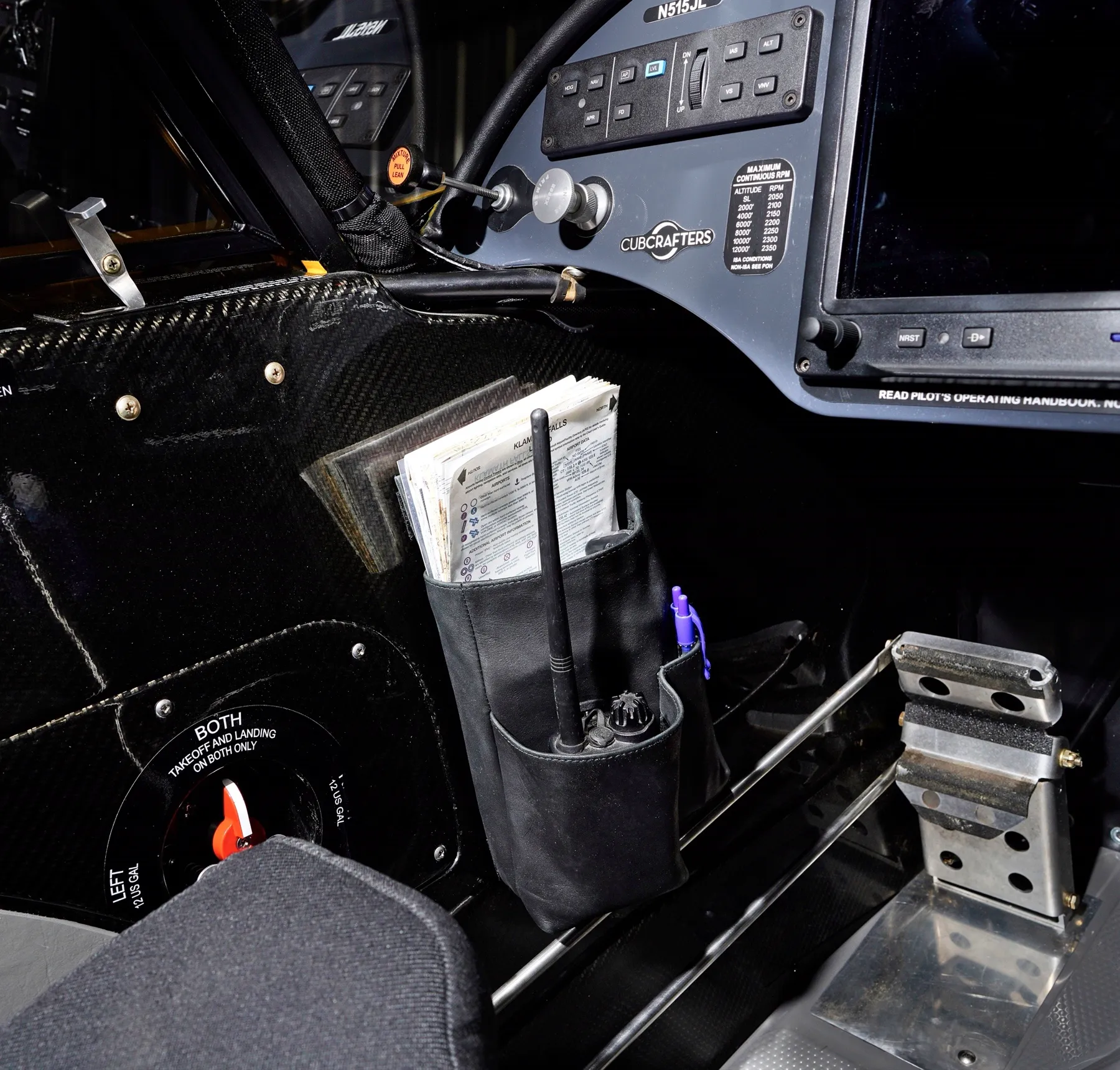 The Cubby installed in a small aircraft cockpit