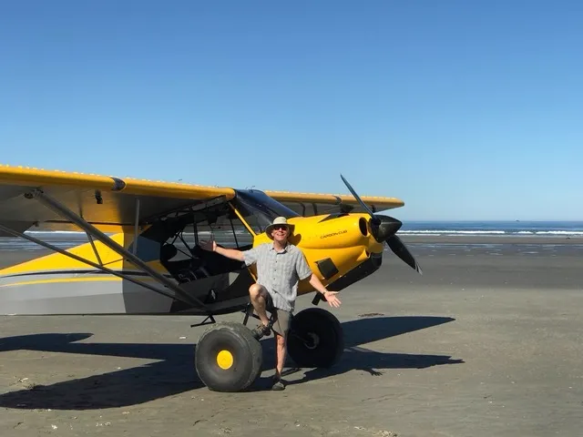 Jeremy, inventor of The Cubby, with his Carbon Cub